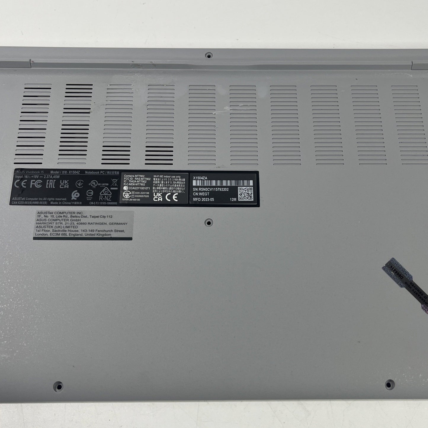 Genuine Silver Asus Vivobook 15 X1504ZA Base Cover Bottom Case 13N1-GVA0121