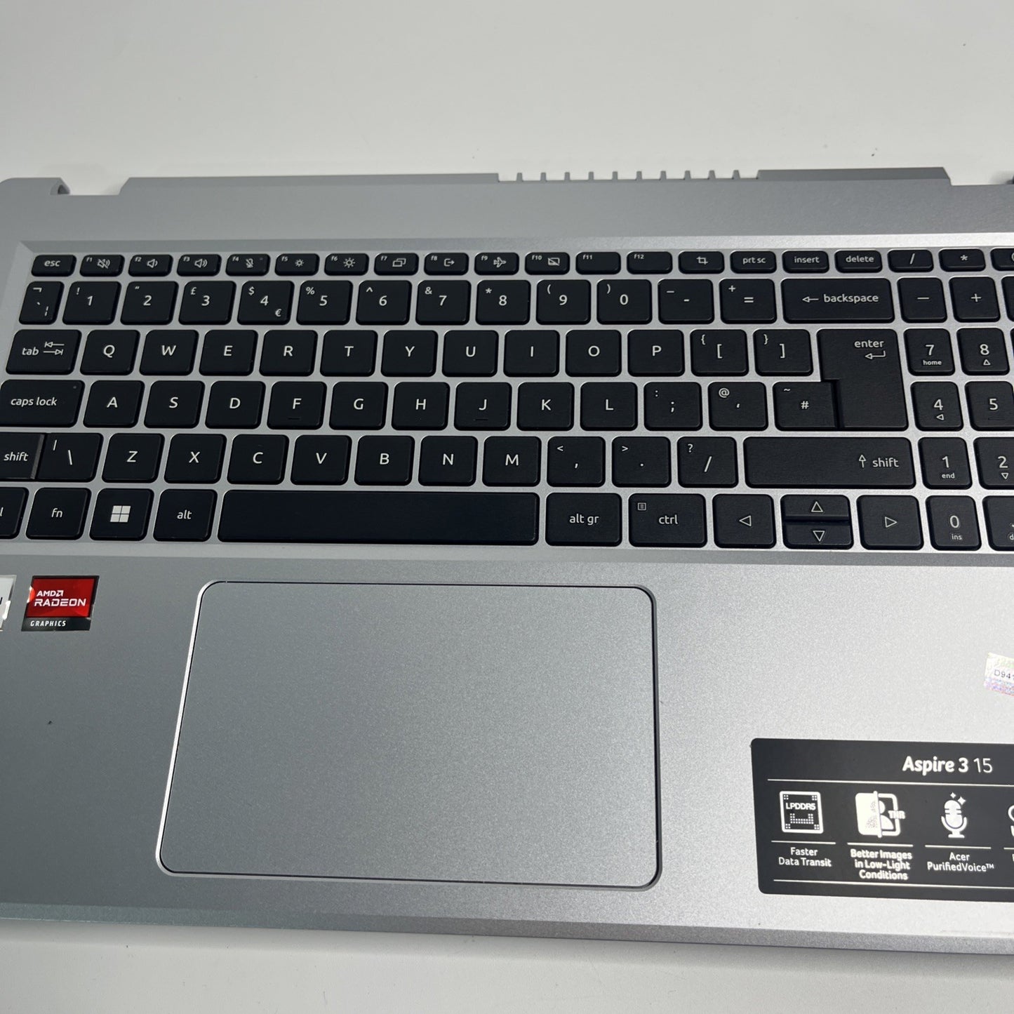 Sliver Acer Aspire 3 A315-24P Palmrest Cover UK Keyboard & Touchpad AM3ZC0006