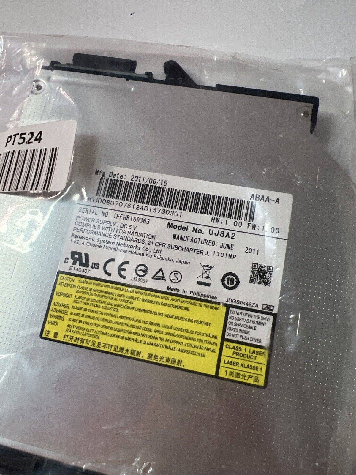 SATA CD DVD Drive rewriter optical drive UJ8E2