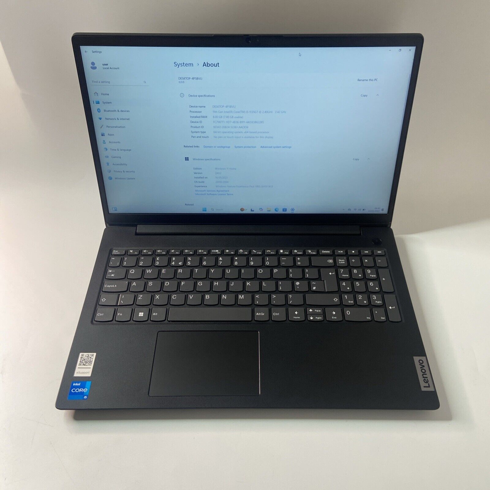 Lenovo V15 G2 ITL Laptop - Intel Core i5-1135G7 8GB RAM 256GB SSD 15.6” FHD