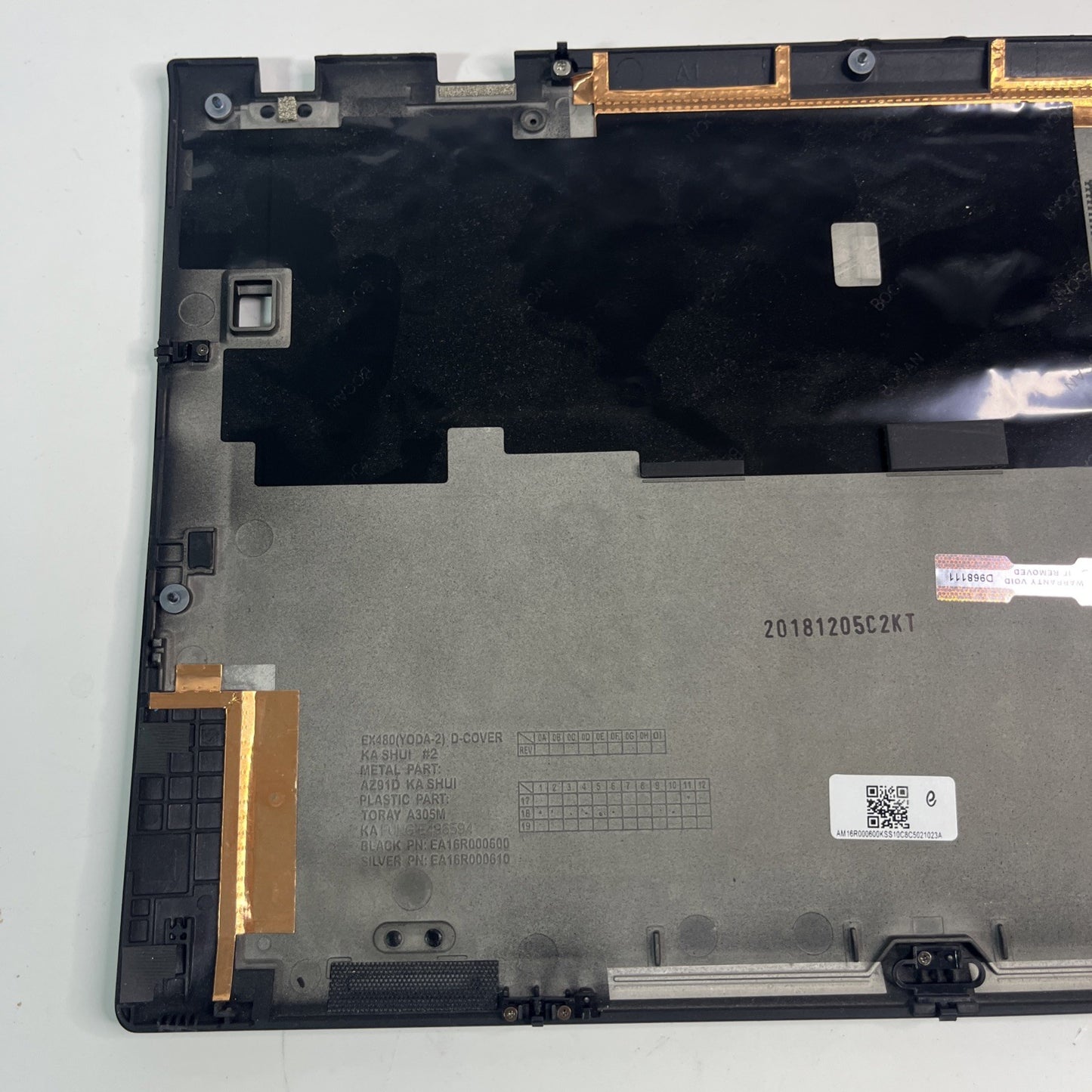 Genuine black ck Lenovo ThinkPad X1 Carbon 6th Gen Bottom Base Cover. #G A