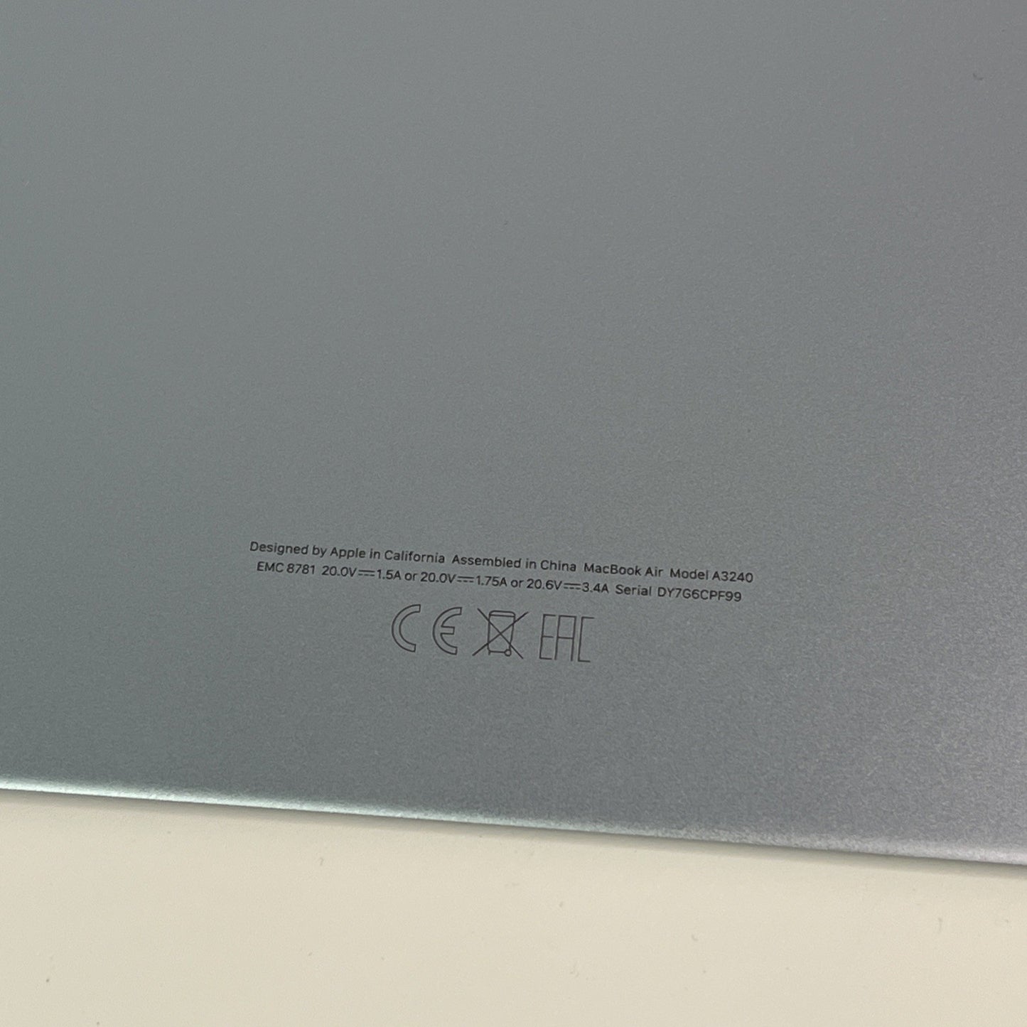 Apple MacBook Air 13" M4 A3240 Bottom Base Cover 613-29024-10 Blue 2025