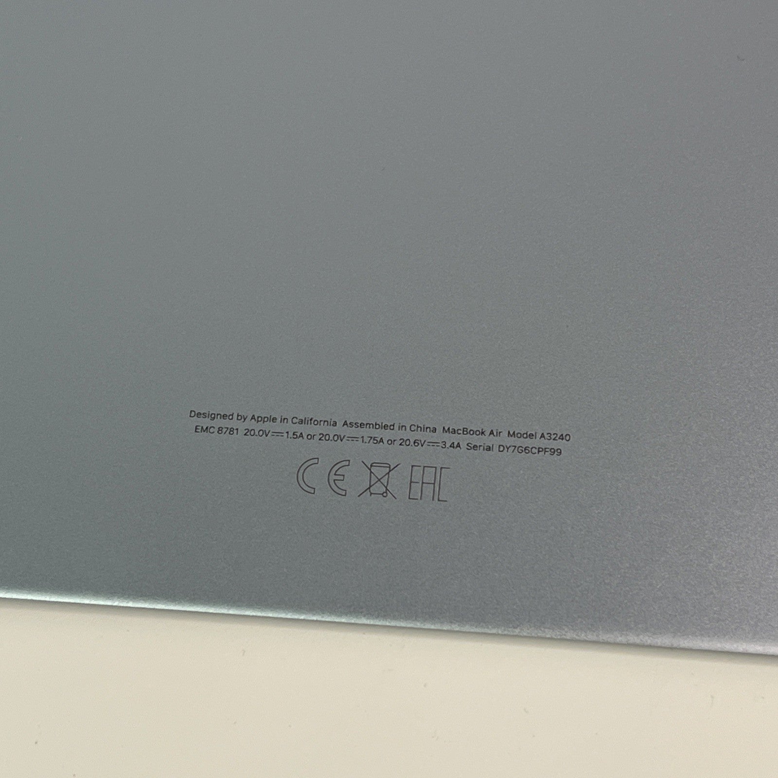 Apple MacBook Air 13" M4 A3240 Bottom Base Cover 613-29024-10 Blue 2025