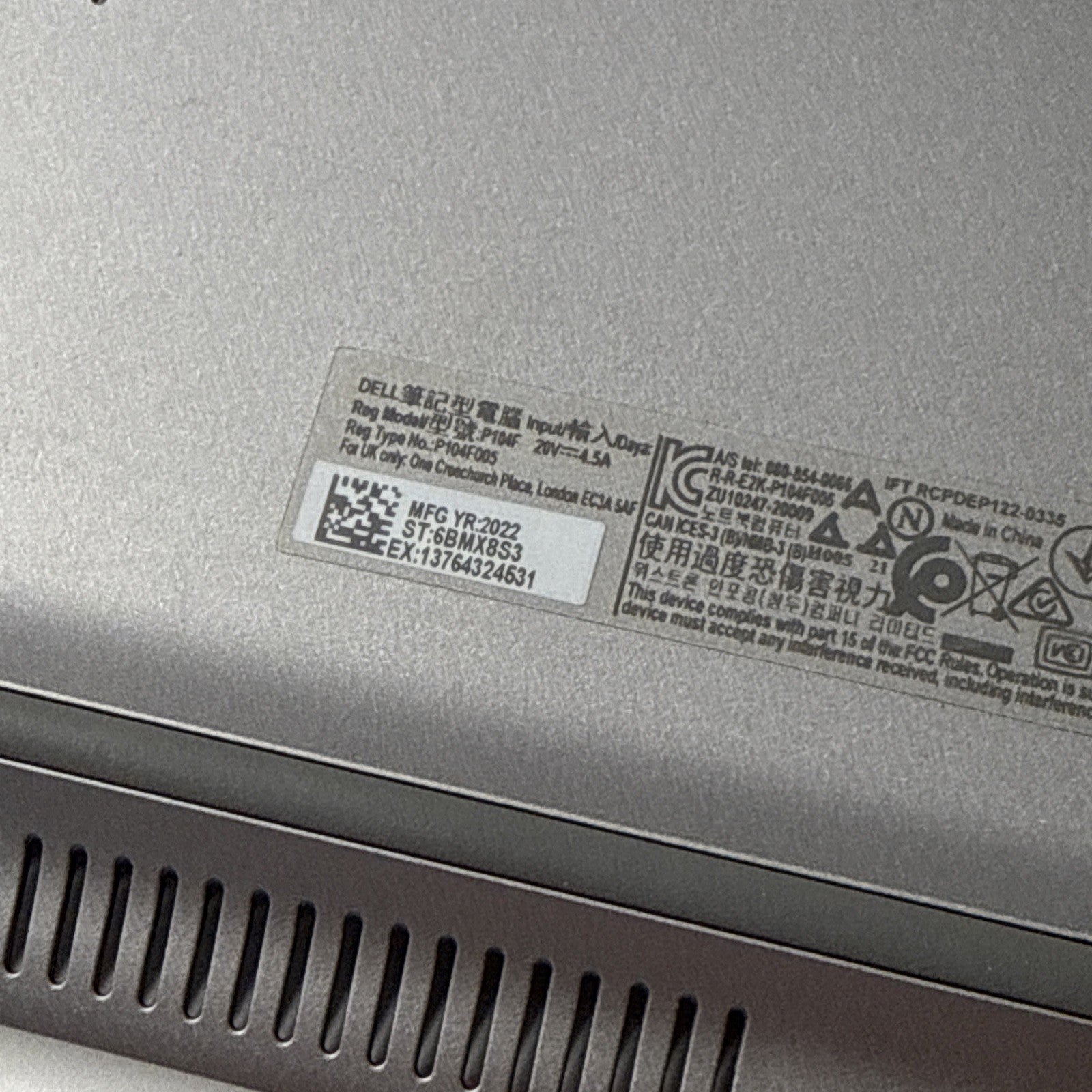 Genuine Dell Latitude 5530 Bottom Base Cover 0VKCX6 Silver