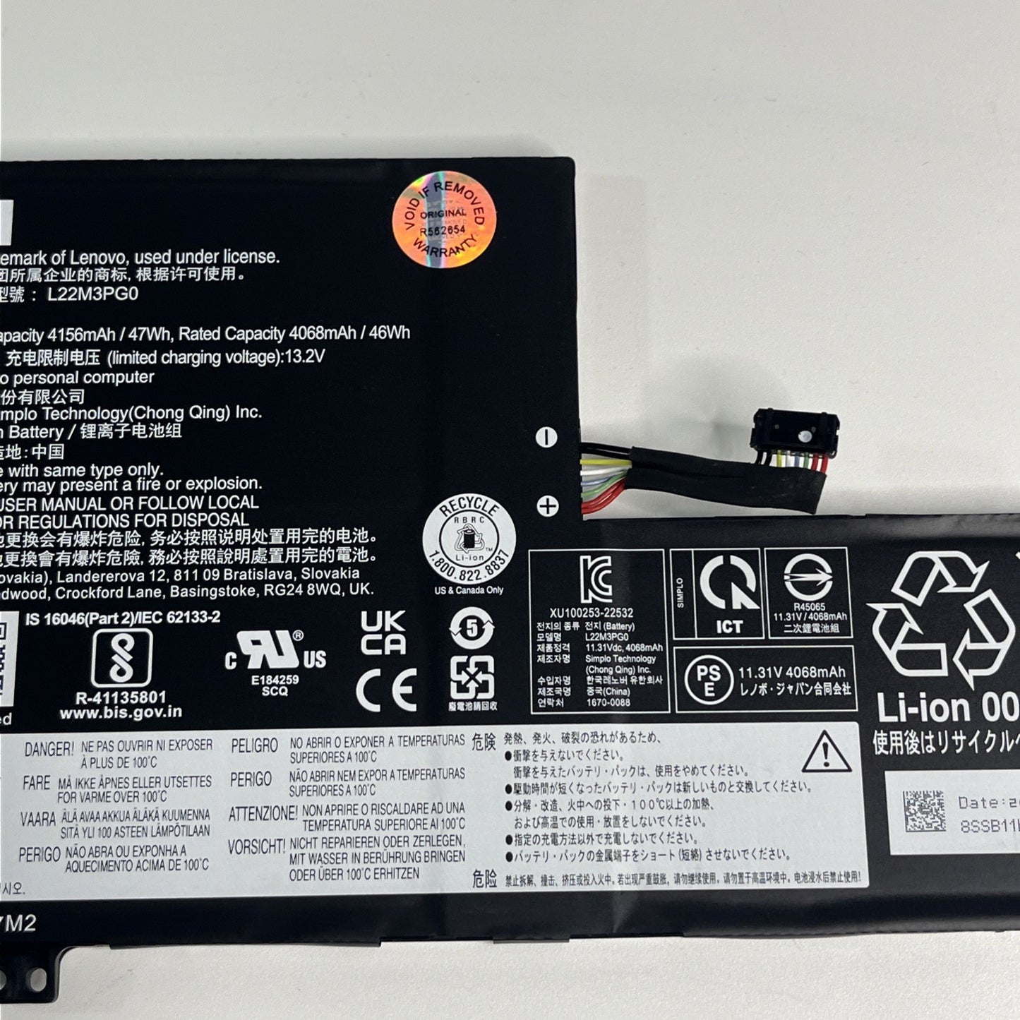 Genuine Lenovo Ideapad Slim 3 14M868 Battery L22D3PG0 L22M3PG0 L22C3PG0 L22X3pg0