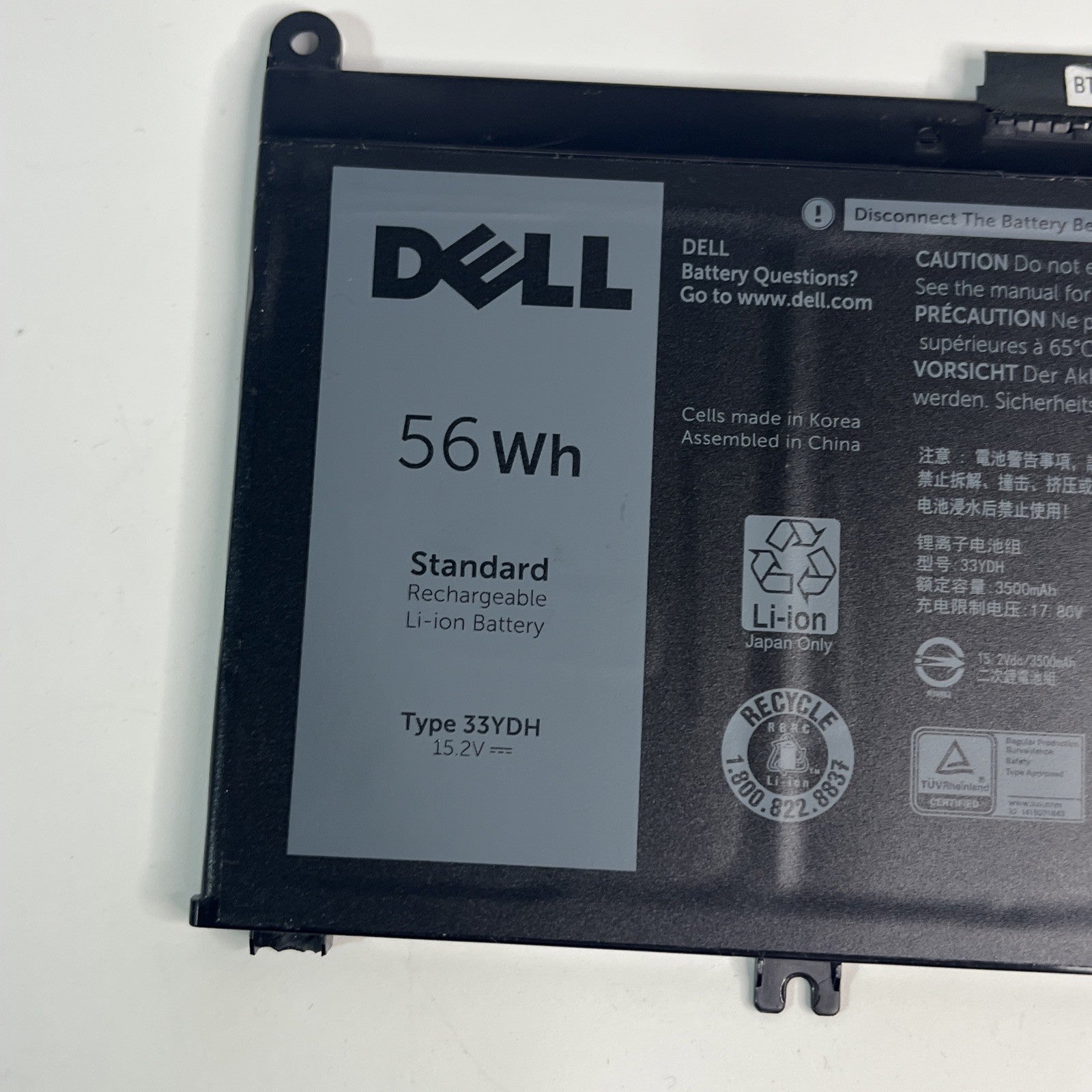Genuine Dell 33YDH  3500mAh 56Wh Laptop Laptop Battery Good Health
