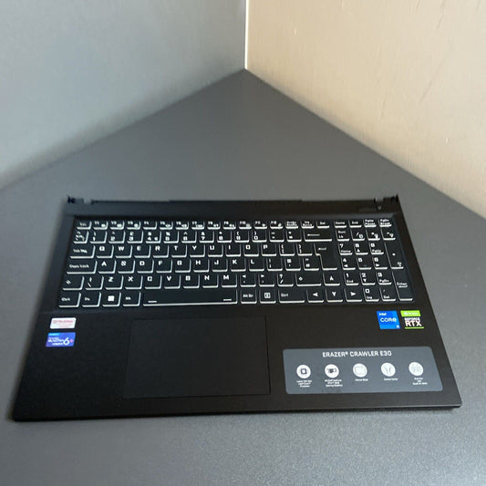 Medion Erazer Crawler E30 Complete Palmrest Cover UK Keyboard NP50PNJ2