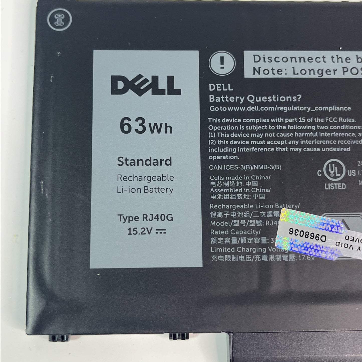 Genuine Dell Latitude 5520 Battery RJ40G Battery Health GOOD