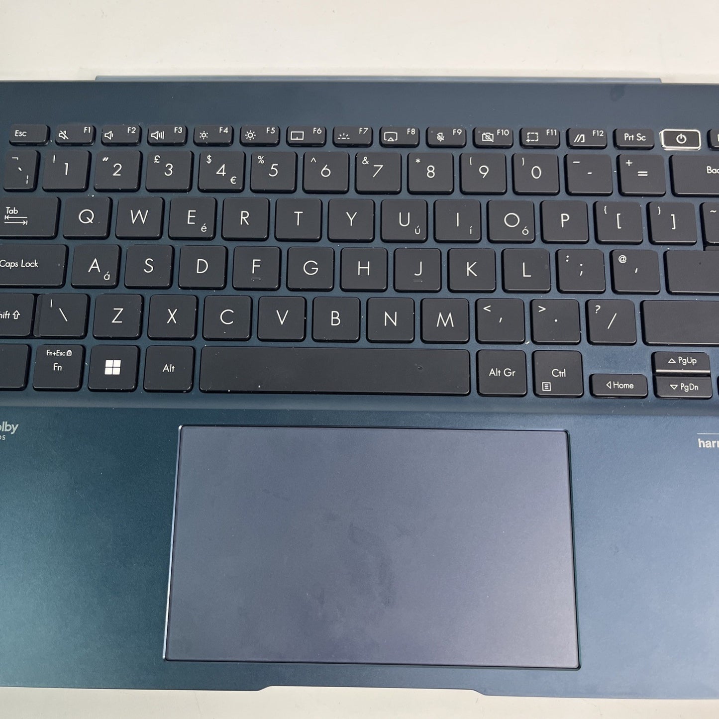 Blue ASUS ZENBOOK 14 FLIP OLED UX3402V Palmrest, Keyboard ,speaker & Touchpad.