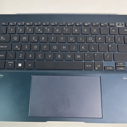 Blue ASUS ZENBOOK 14 FLIP OLED UX3402V Palmrest, Keyboard ,speaker & Touchpad.