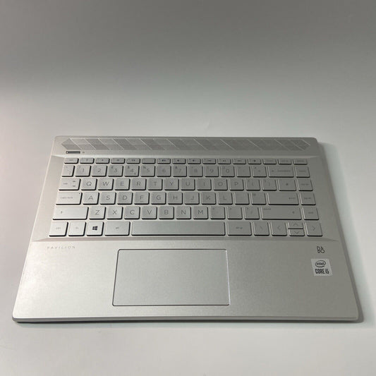 HP Pavilion 14-CE3510SA  Complete Palmrest Assembly UK Keyboard Touchpad Silver