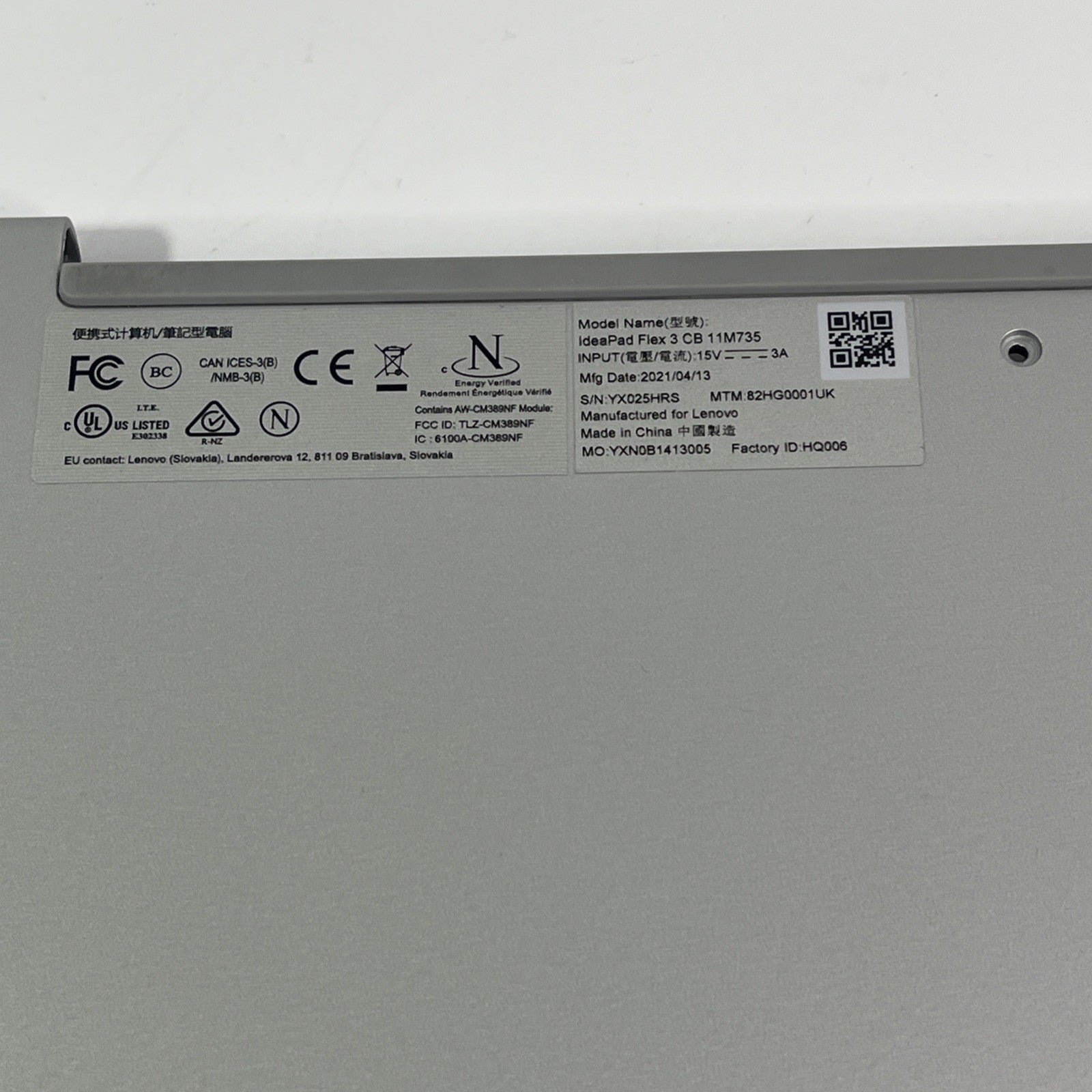 Genuine Silver Lenovo Ideapad Flex 3 CB 11M735  Bottom Base Cover 8S5CB1B