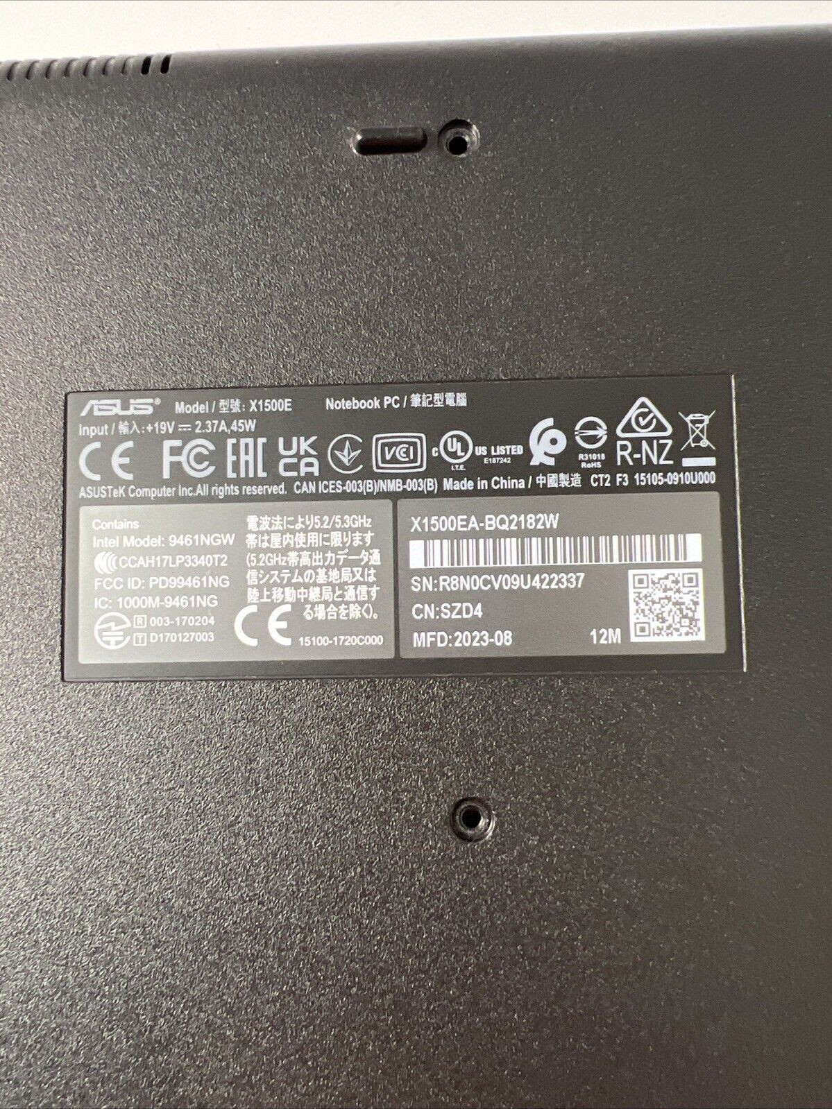 Asus Vivobook X1500E X1500EA 15.6" Base Cover Bottom Case Black 13N1-CEA1B01
