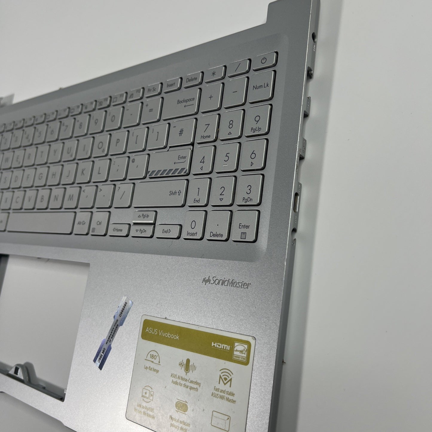 Genuine Silver ASUs vivobook 16 m1603QA palmrest And Keyboard 13N1-FBM0311