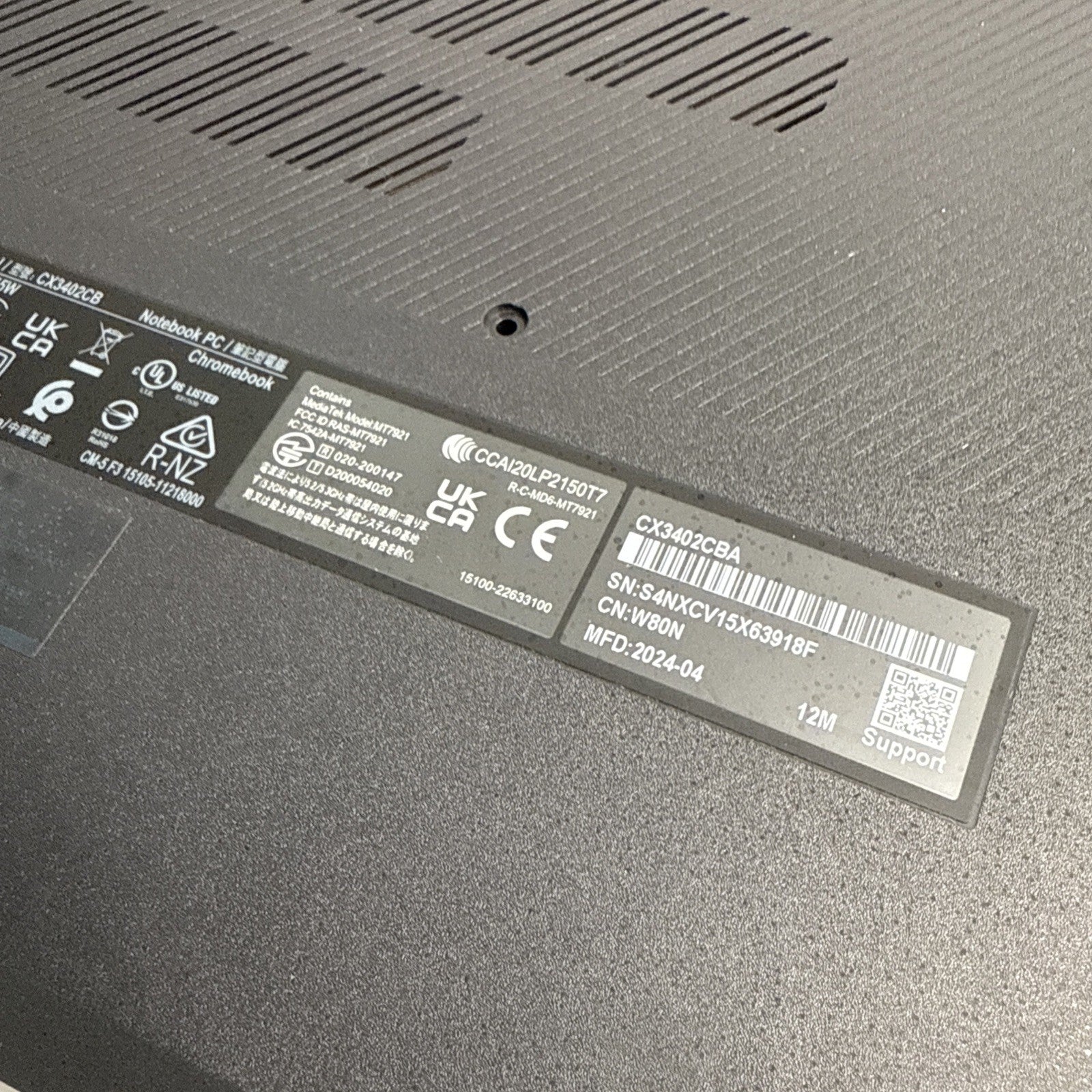 Asus Chromebook Plus CX34 CX3402CBA Base Cover Bottom Case 13N1-HSA0801