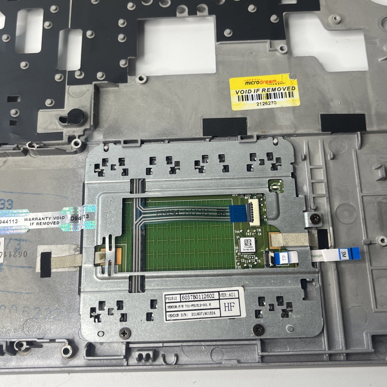 Genuine Silver HP EliteBook 820 G3  Palmrest + Touchpad Trackpad 821692-001