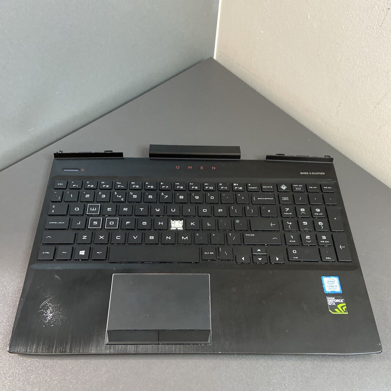 HP OMEN 15-DC 15T-DC Palmrest UK Qwerty Keyboard Touchpad L24370-031