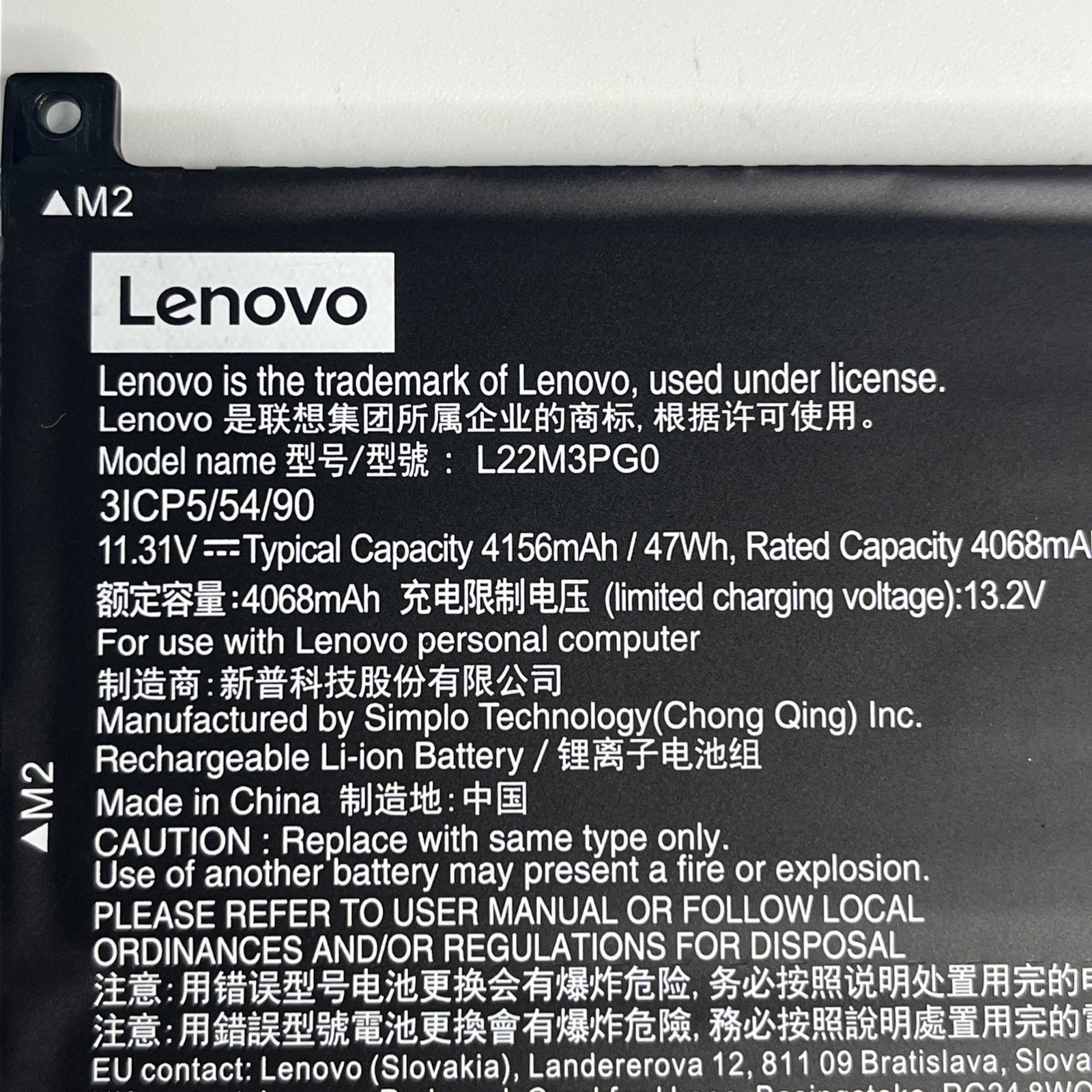 Genuine Lenovo Ideapad Slim 3 14M868 Battery L22D3PG0 L22M3PG0 L22C3PG0 L22X3pg0