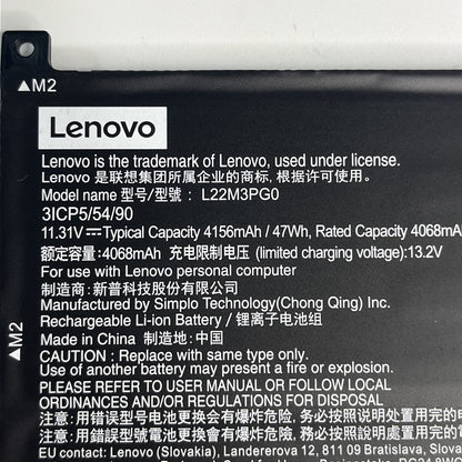 Genuine Lenovo Ideapad Slim 3 14M868 Battery L22D3PG0 L22M3PG0 L22C3PG0 L22X3pg0