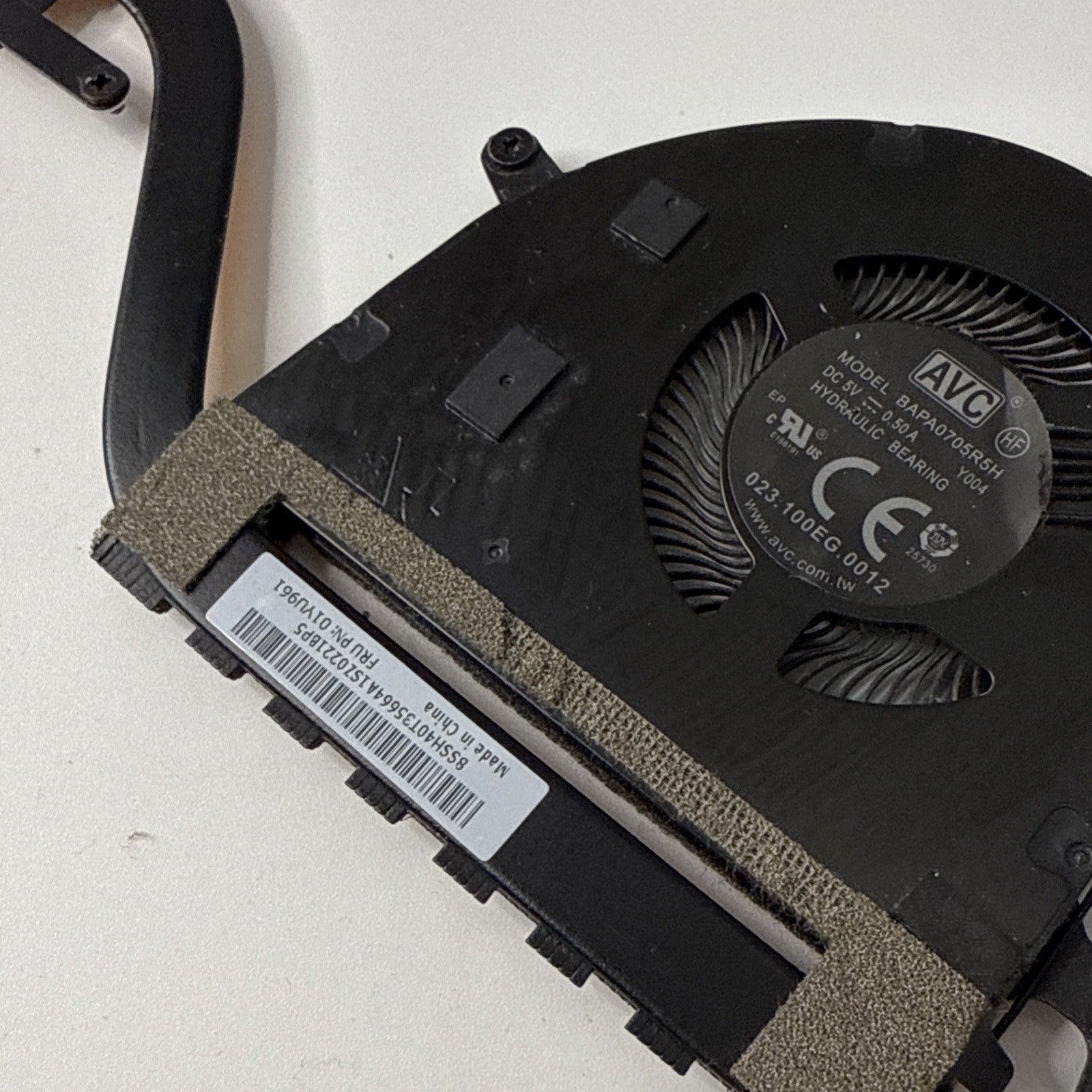 Lenovo Thinkpad X390 Yoga CPU Heatsink and Fan 01YU961