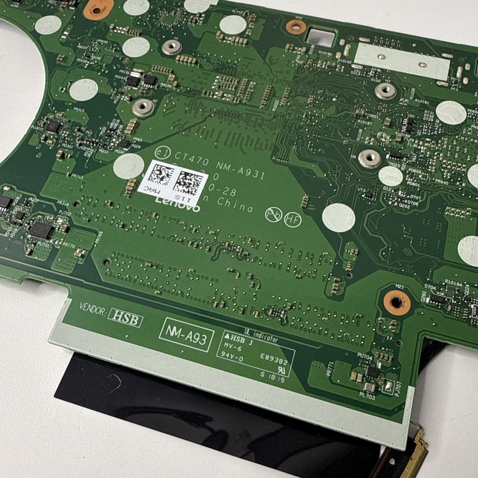 Lenovo Thinkpad T470 Motherboard i5 8th Gen (Powers On, No Display)