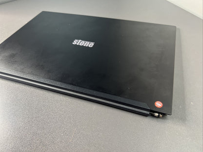 STONE STONEBOOK PRO P1032 LAPTOP SCREEN LID COVER HINGES BEZEL  ASSEMBLY BLACK