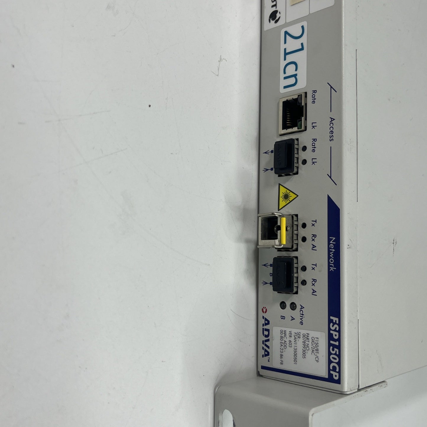 Adva FSP150CP Optical Networking Ethernet Switch F150/BT-CP/GIG/2AC 0078993005