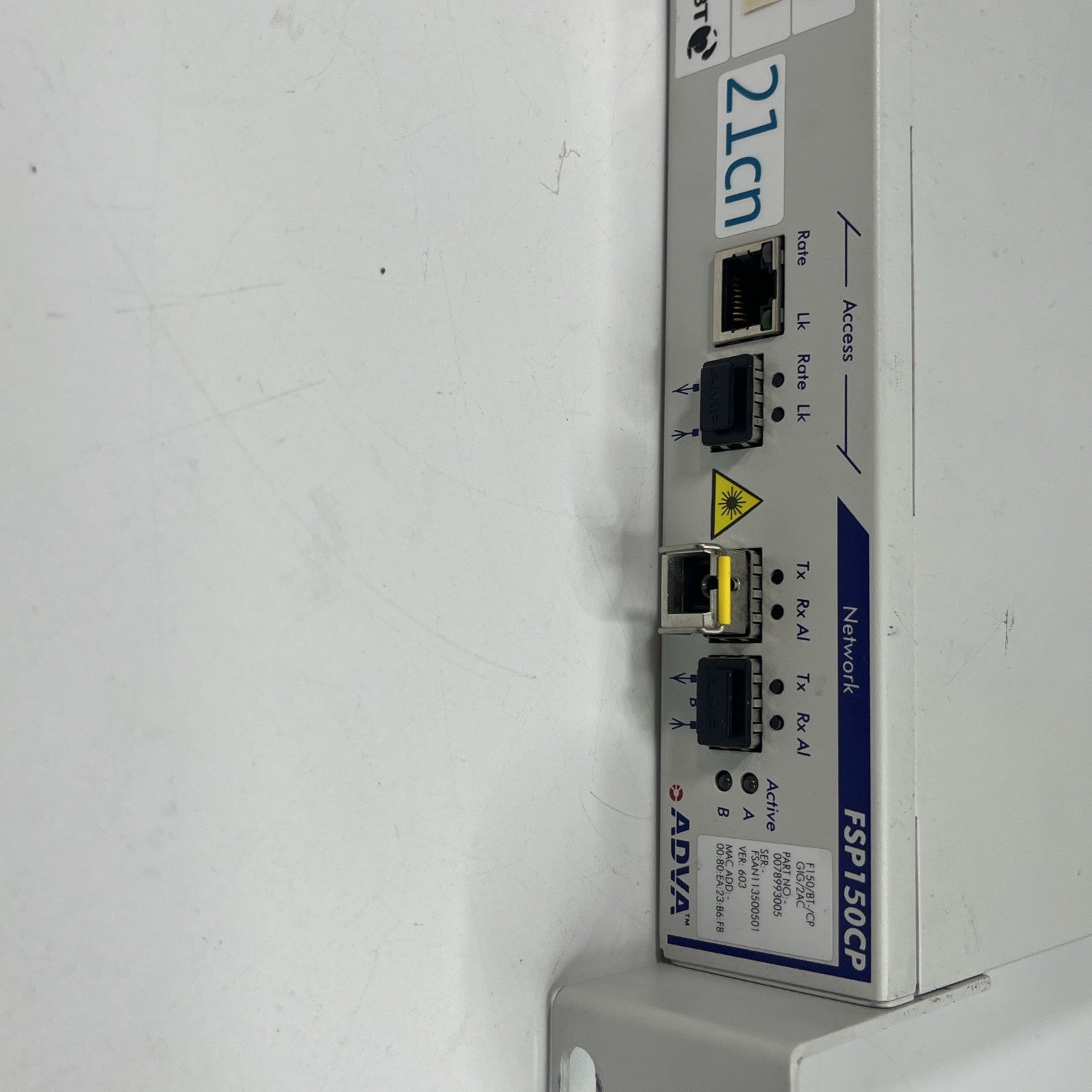 Adva FSP150CP Optical Networking Ethernet Switch F150/BT-CP/GIG/2AC 0078993005