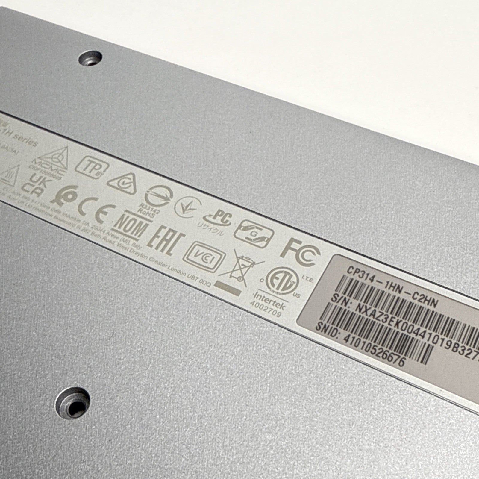 EAZAC001010 Acer 14" Bottom Base Cover Lower Case Chromebook Spin CP314-1H
