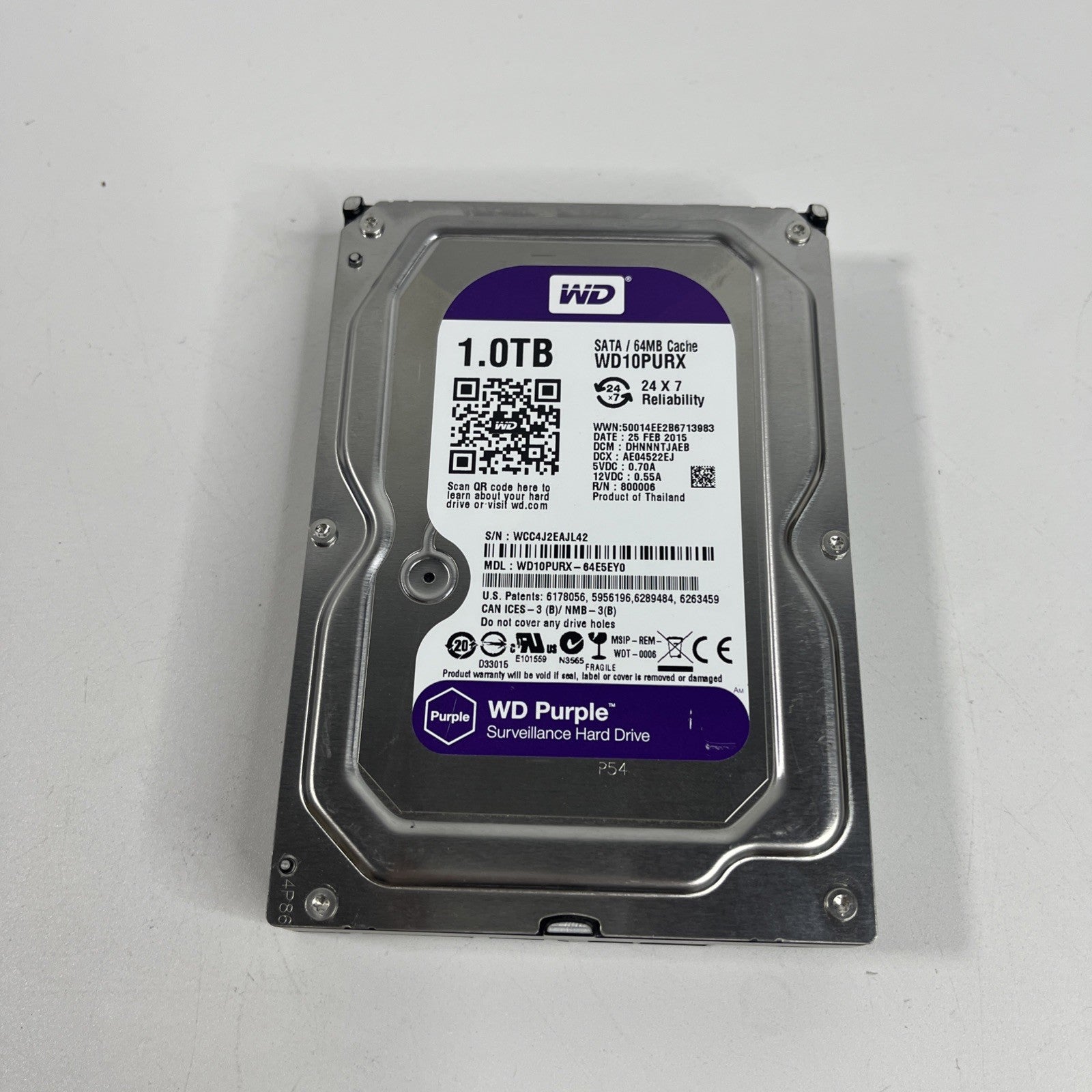 Western Digital WD Purple 1TB,Internal,5400 RPM,8.89 cm (3.5") (WD10PURX)...