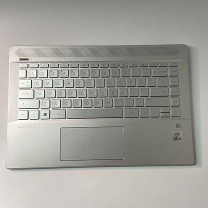 HP Pavilion 14-CE3510SA  Complete Palmrest Assembly UK Keyboard Touchpad Silver