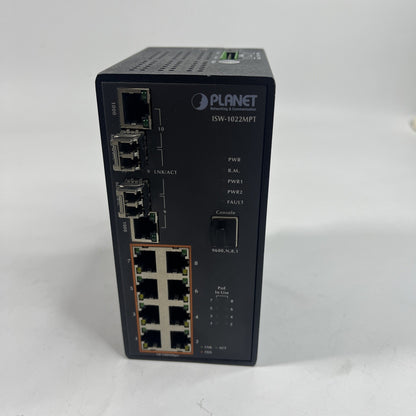 PLANET ISW-1022MPT 8-Port 10/100Mbps + 2-Port Gigabit TP/SFP Combo PoE Managed 