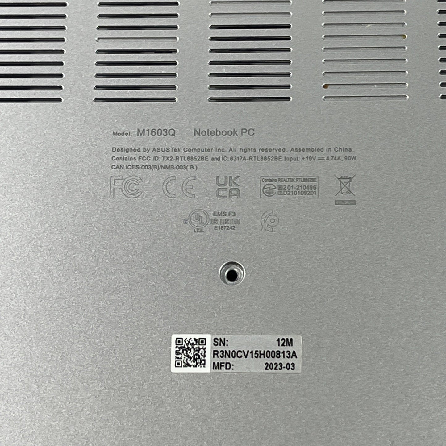 Genuine Silver Asus Vivobook 16 M1603Q bottom base 13N1-FDA0A11