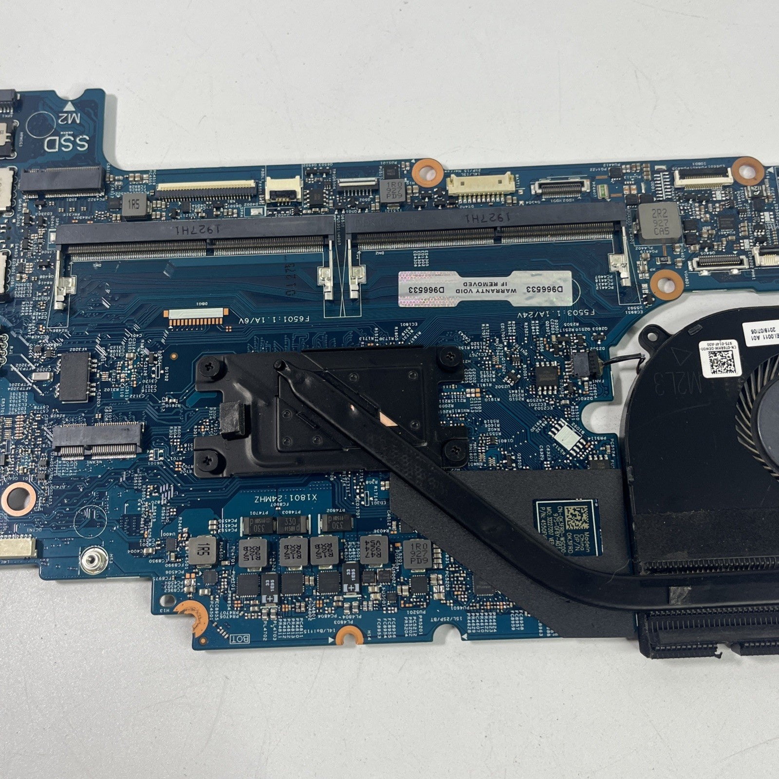 Genuine Dell Latitude 3500 Motherboard i5-8265U, CPU Cooling Fan& Heatsink.