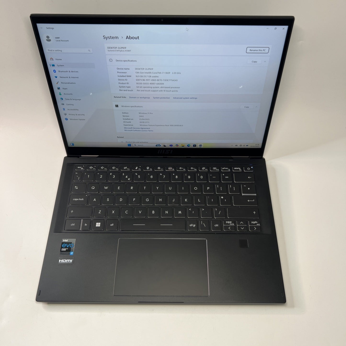 MSI Summit E14 Flip Evo 2 in 1 Laptop Intel Core i7 1360P 16GB 1TB Windows 11 