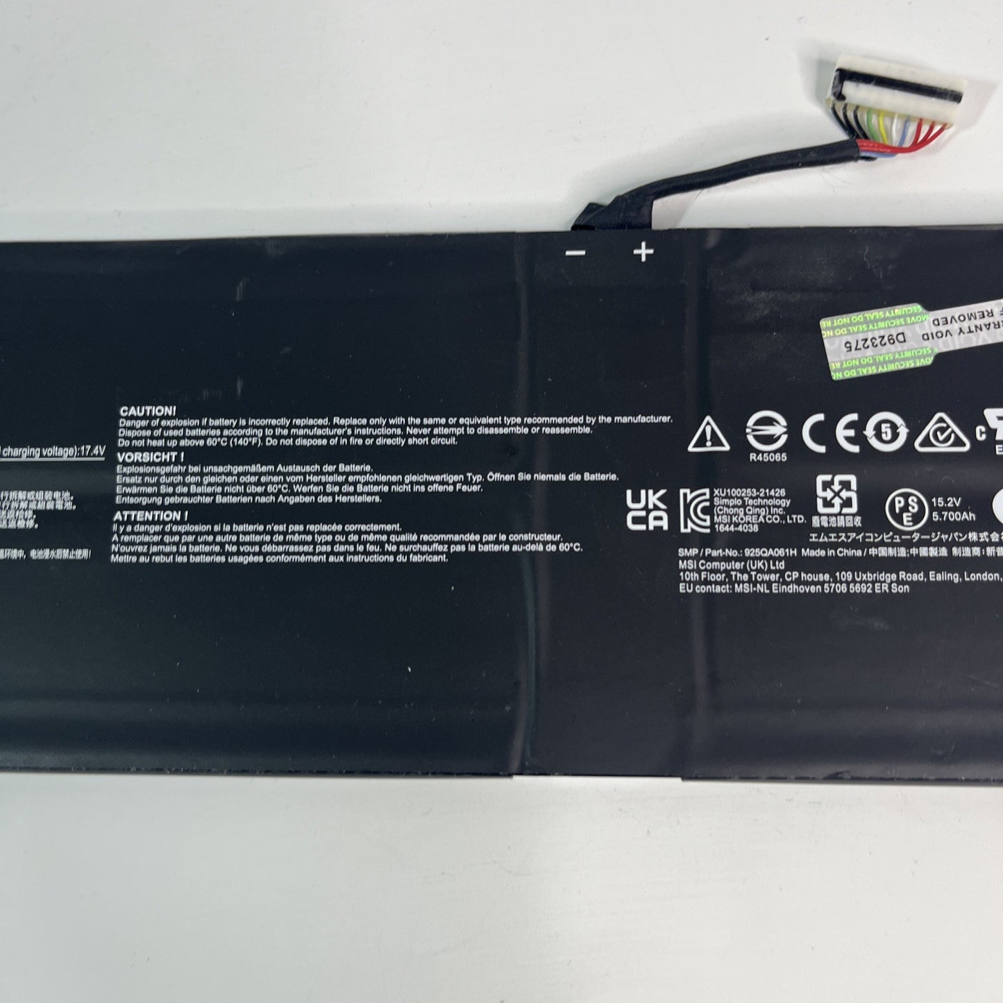 Genuine MSI CREATOR Z17 A12UET, CREATOR Z17 A12UGST, BTY-M54 Laptop Battery |