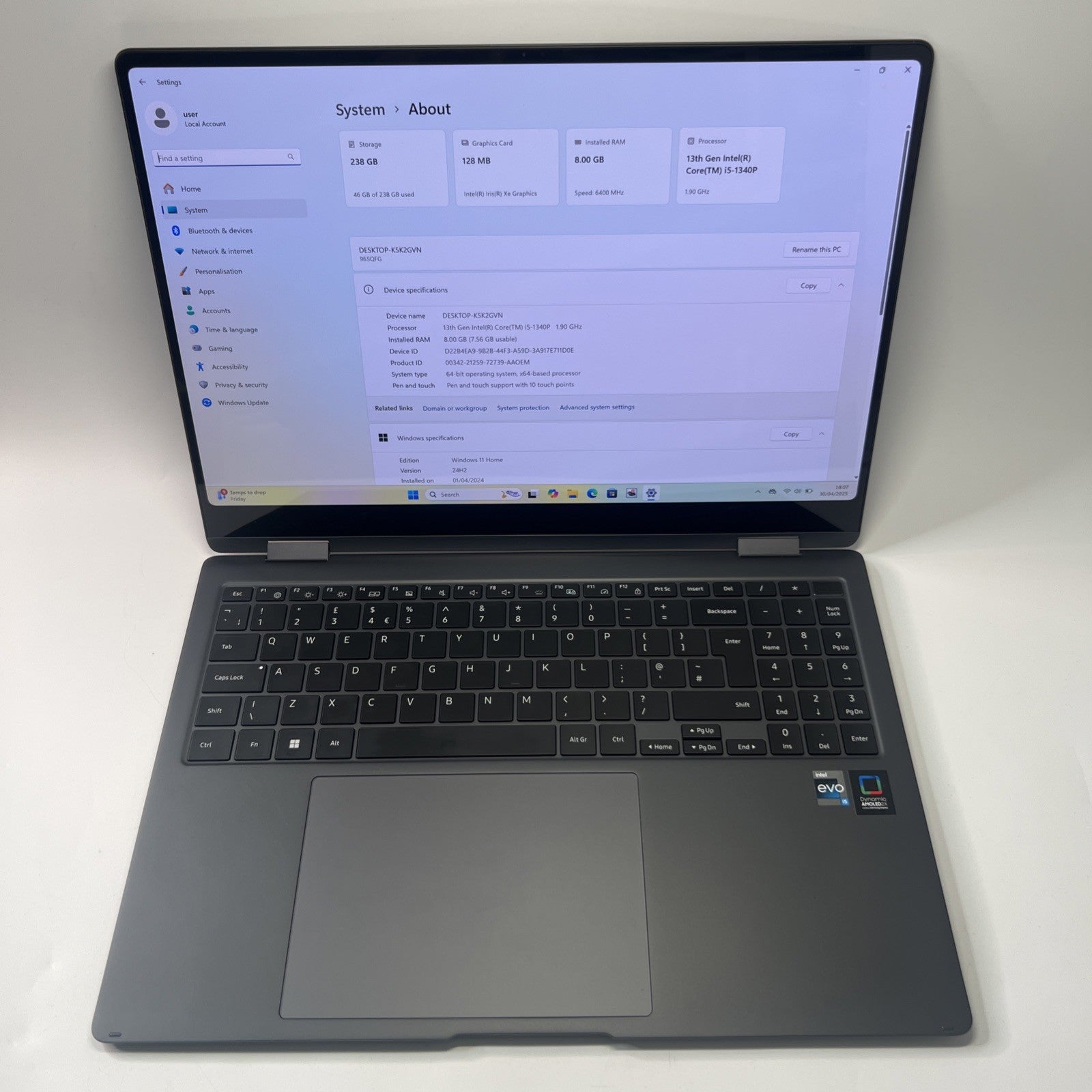 Samsung Galaxy Book3 PRO 360 Core i5-1340p 8GB RAM 256GB SSD AMOLED Touch Screen