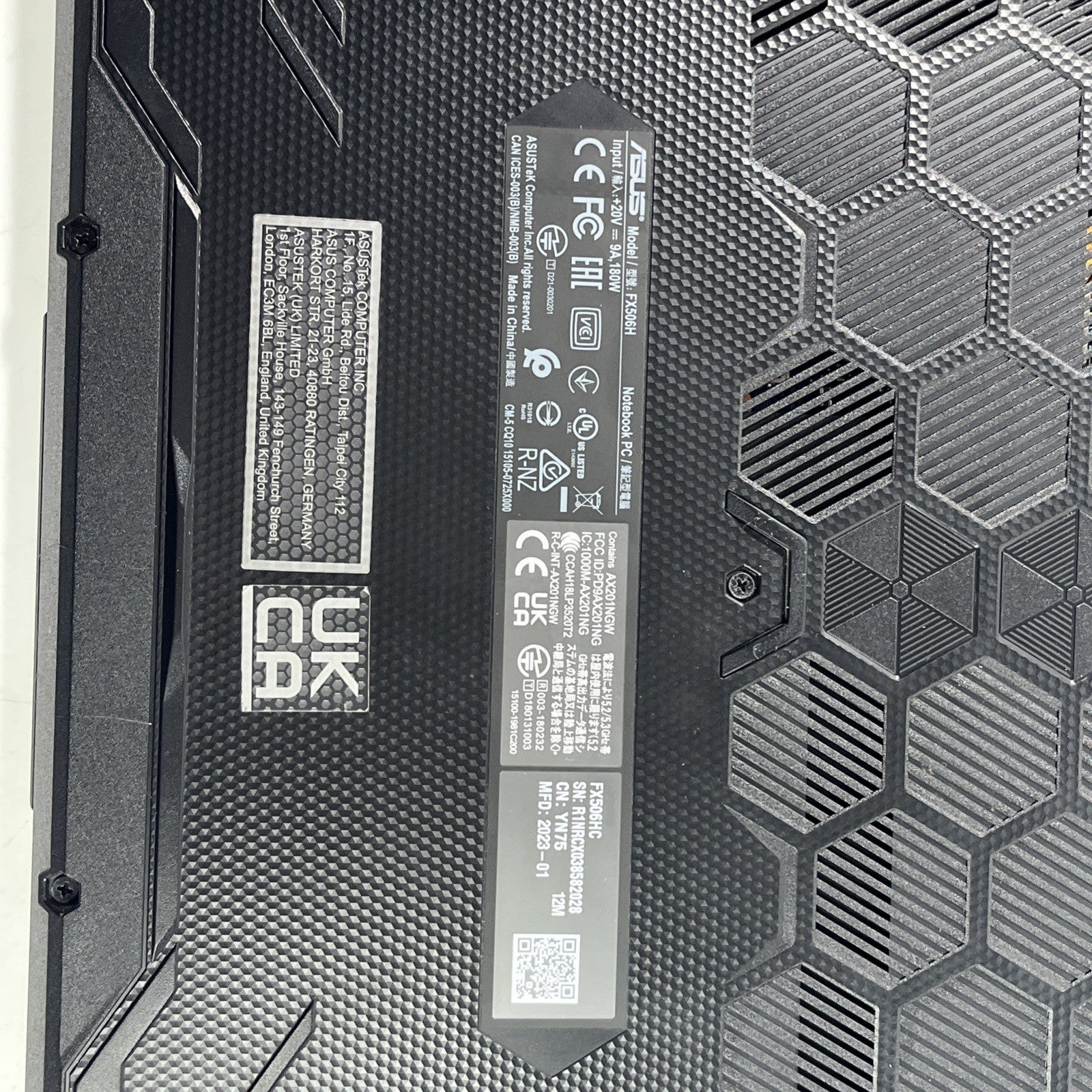 ASUS TUF F15 FX506HC Laptop, i5-11400H, RTX 3050, 144Hz, 512GB SSD, 16GB RAM