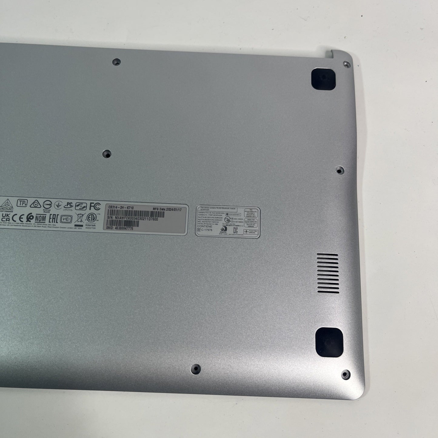 Genuine Silver  Acer Chromebook CB314-2H Bottom Base Cover JTEEAZD