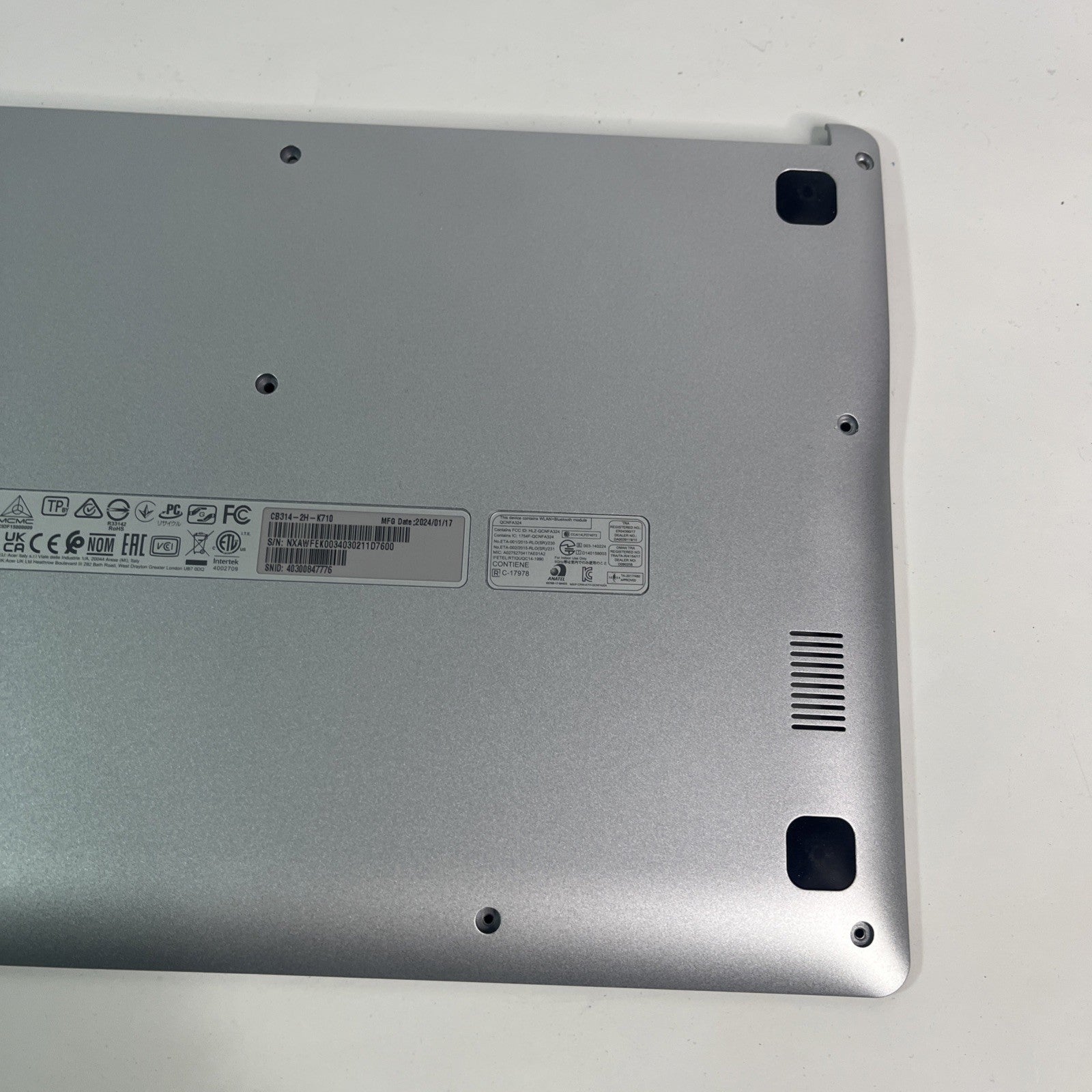 Genuine Silver  Acer Chromebook CB314-2H Bottom Base Cover JTEEAZD