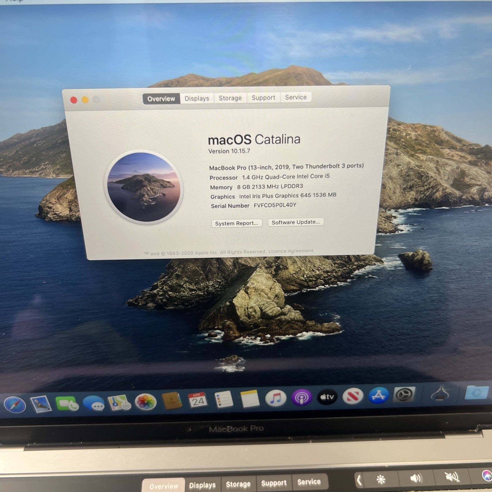 Apple MacBook Pro A2159 2019 13"  Touch Bar Core i5-8257U 1.4GHz 128GB SSD 8GB