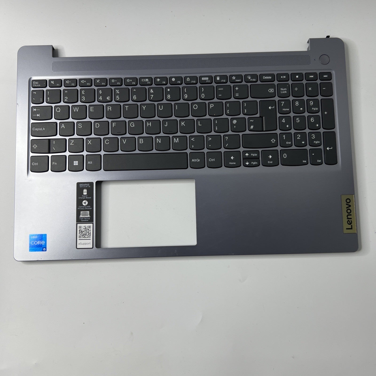 Genuine Lenovo Ideapad Slim 3 15IAH8 Palmrest Assembly UK Keyboard Grey  AM3AT00