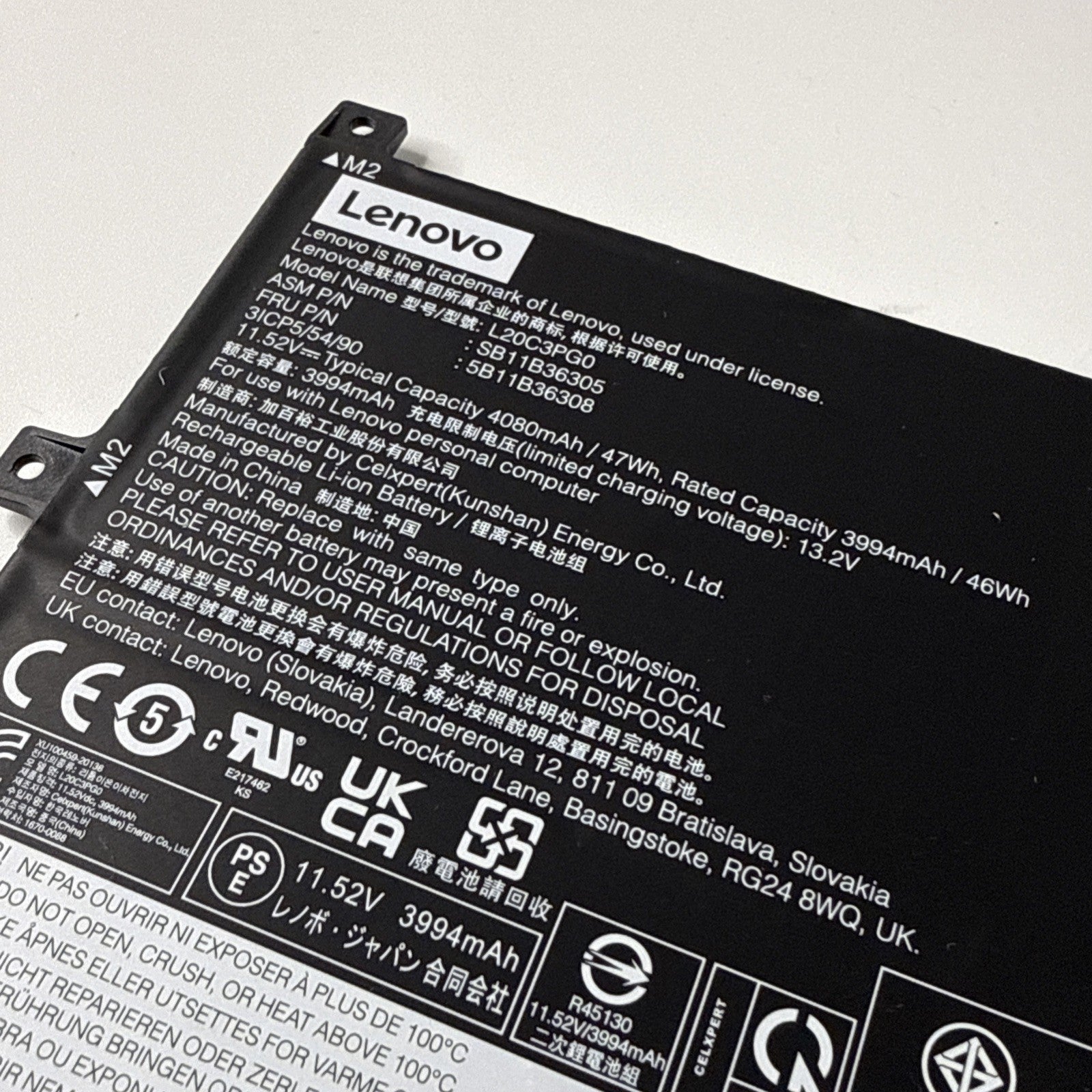 Genuine Battery L20C3PG0 For Lenovo ideapad Chrome 3-15IJL6 5B11B36308