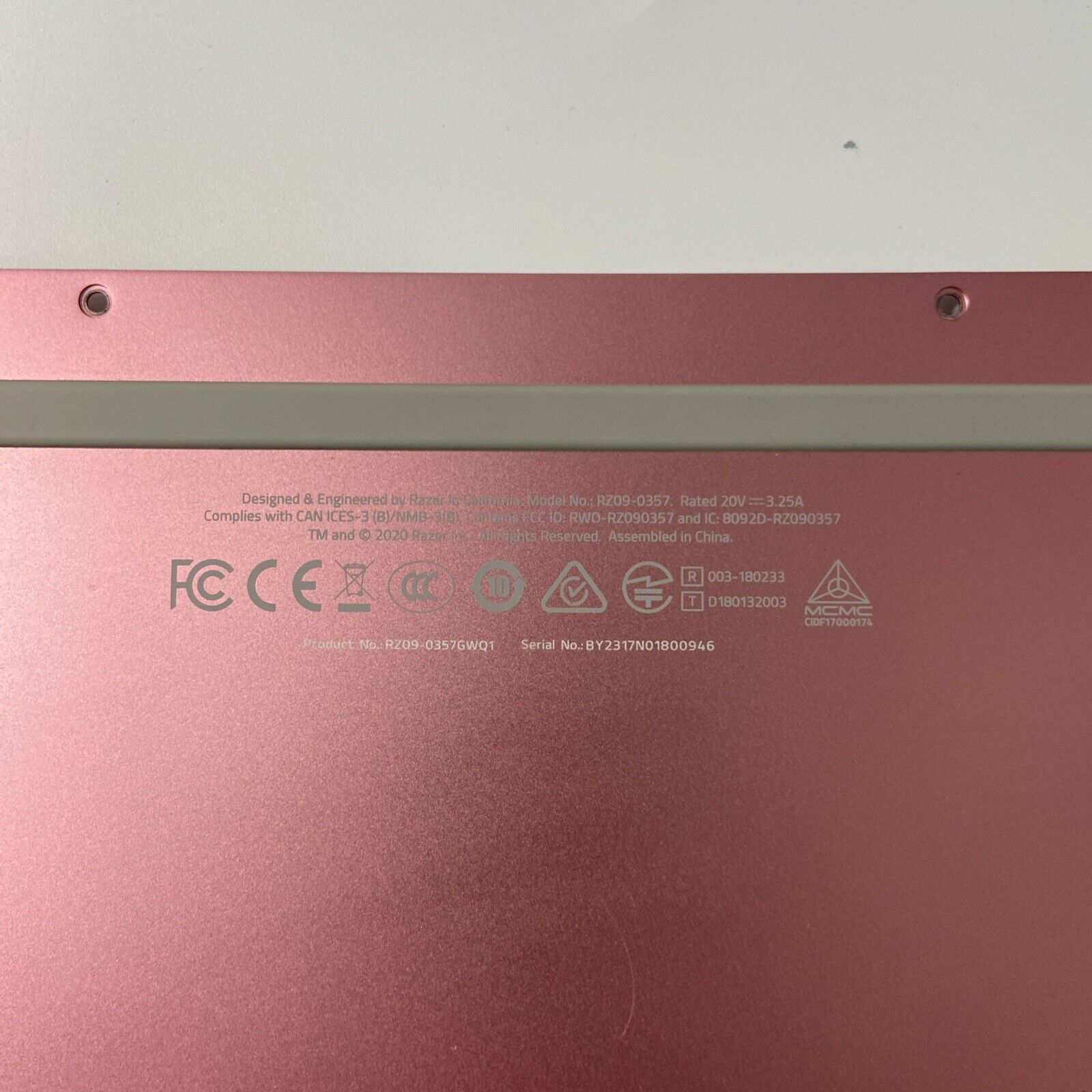 Razer Book 13 RZ09-0357 13.4" Genuine Laptop Base Cover Bottom 13492542 PINK