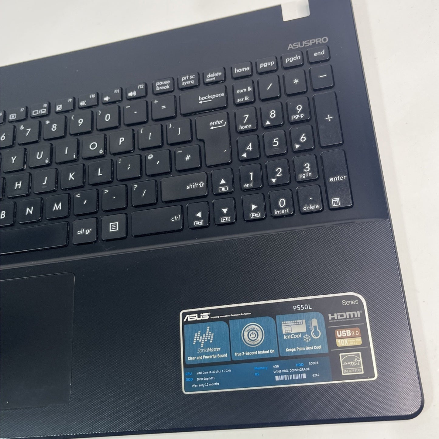 Genuine Black Asus P550L Palmrest & Keyboard And Touchpad 13N0-PEA1F11