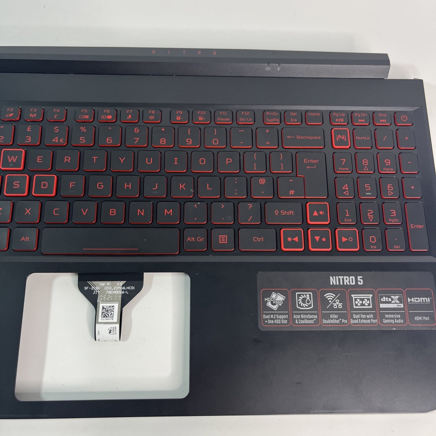 Acer Aspire Nitro AN515-57 Palmrest & Keyboard UK Keyboard AP2K1000600