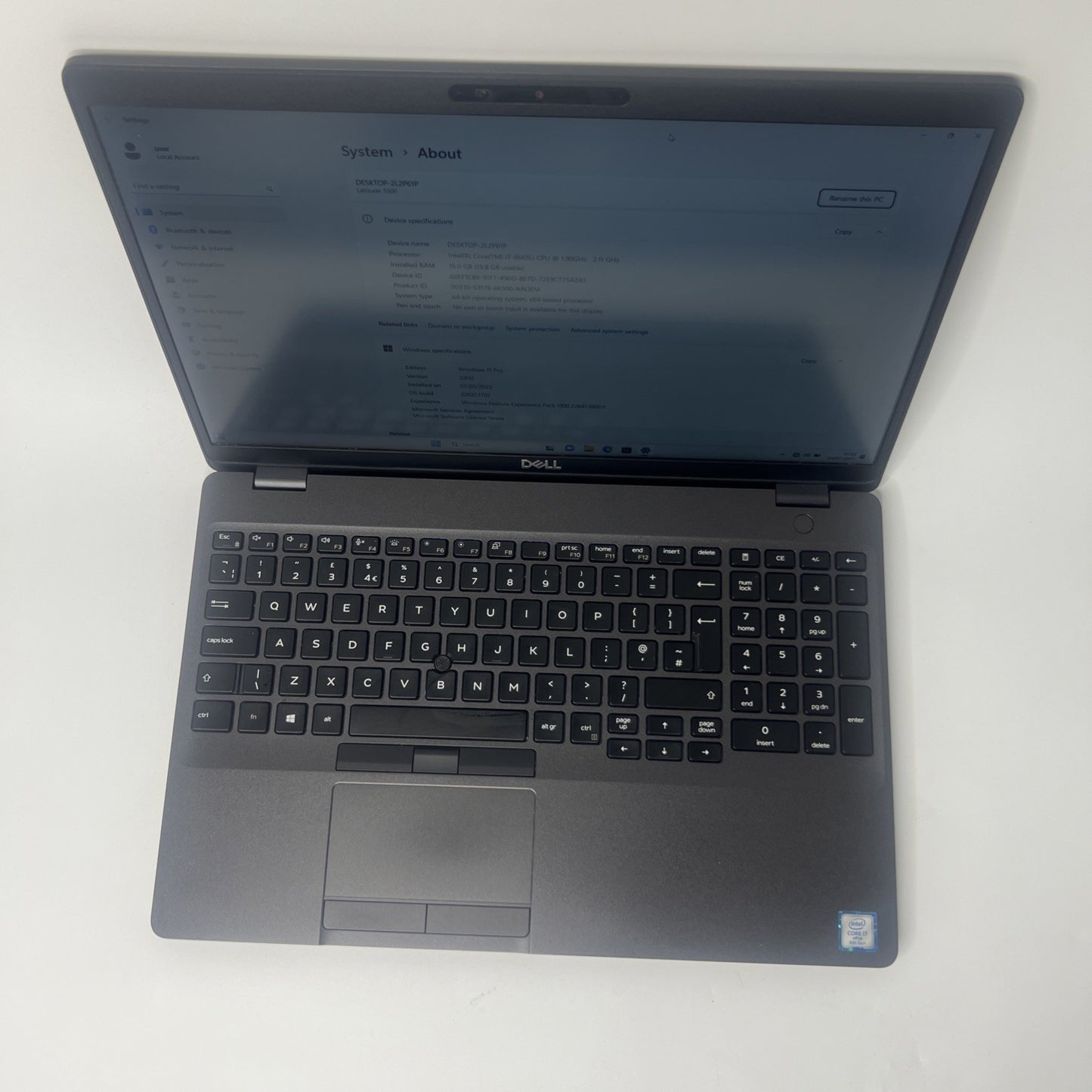 Dell Latitude 5500 Laptop  Core  i7-8665U 16GB RAM 256GB SSD Windows 11