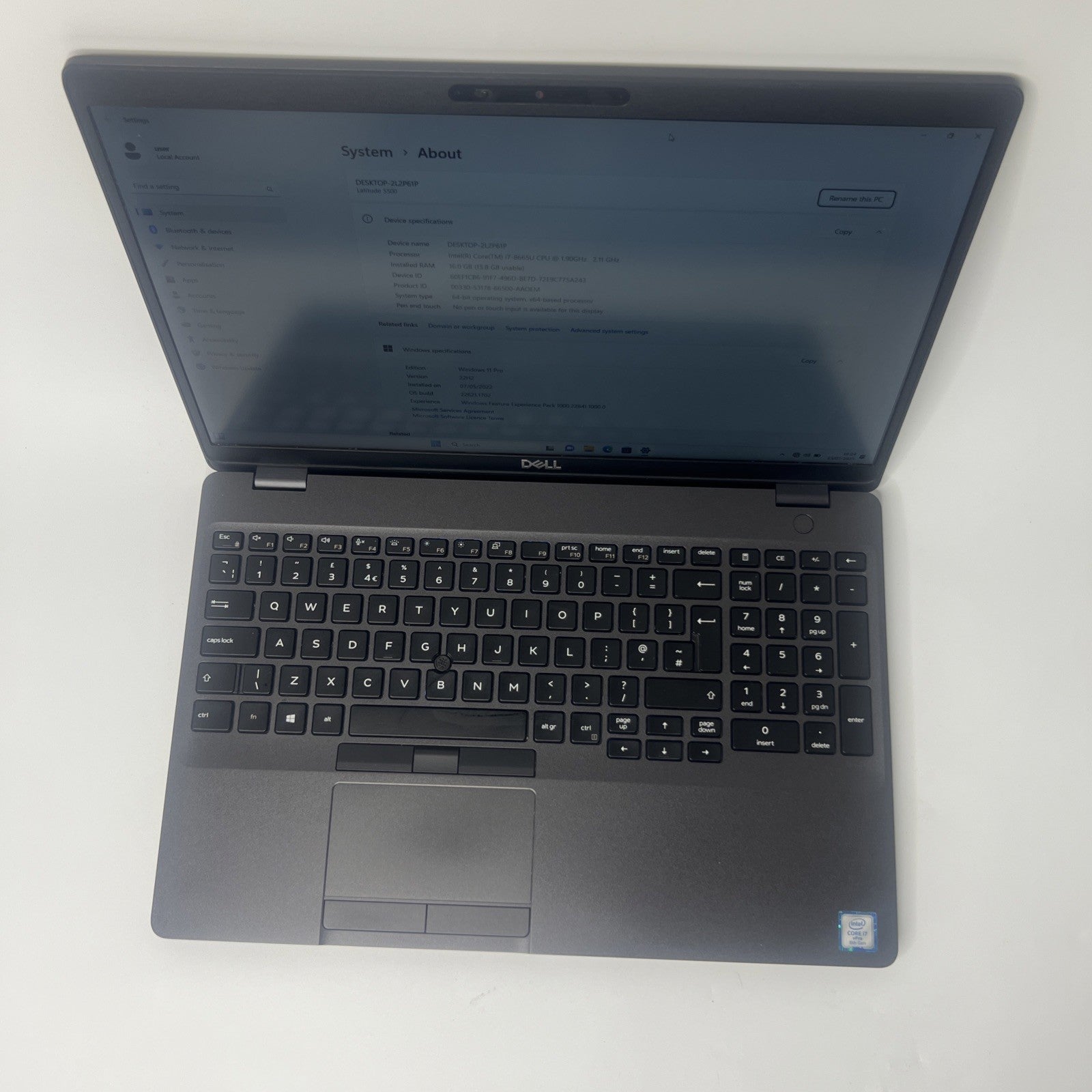 Dell Latitude 5500 Laptop  Core  i7-8665U 16GB RAM 256GB SSD Windows 11