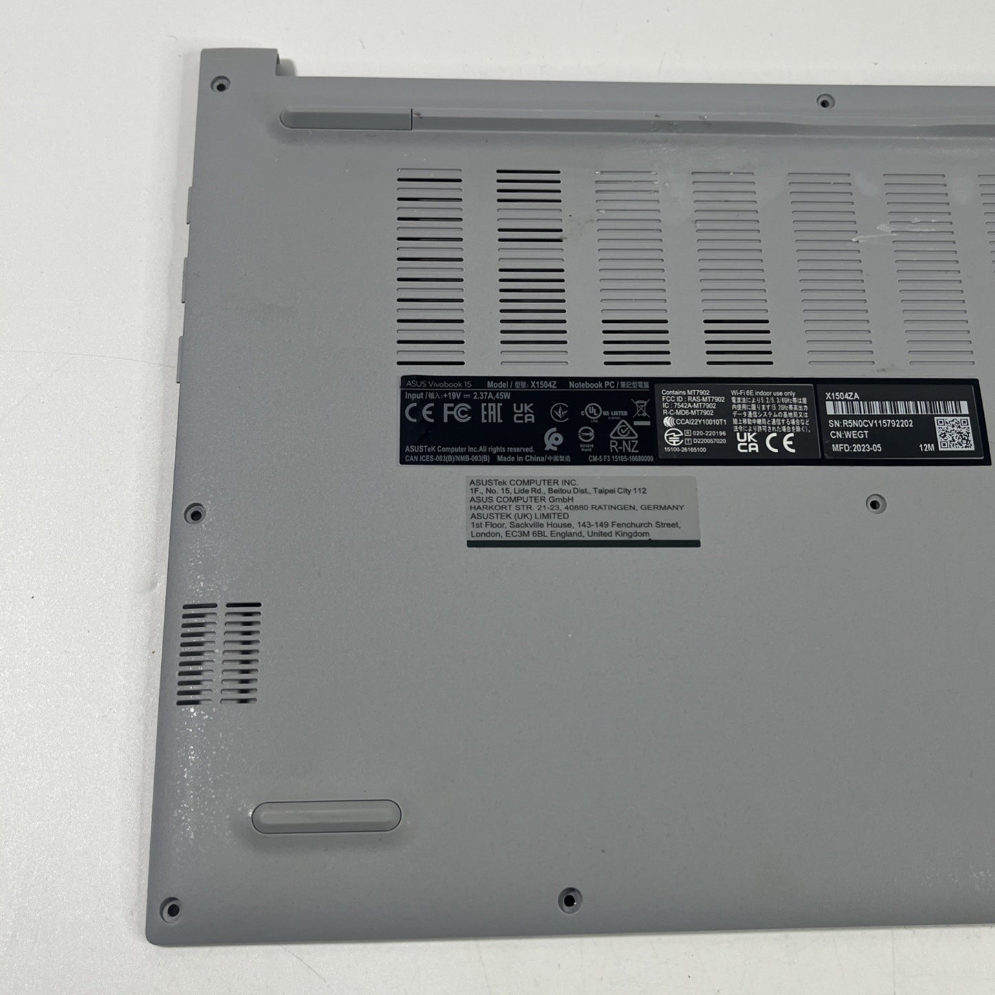 Genuine Silver Asus Vivobook 15 X1504ZA Base Cover Bottom Case 13N1-GVA0121