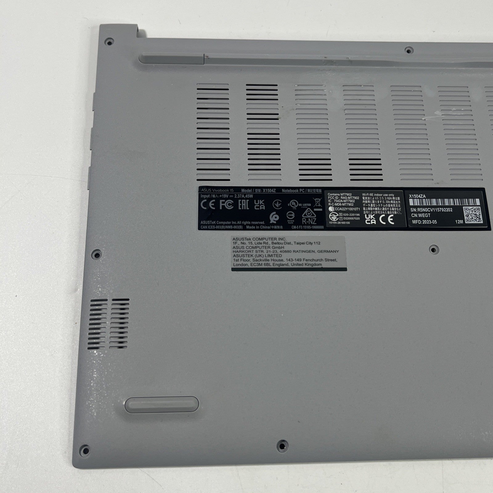 Genuine Silver Asus Vivobook 15 X1504ZA Base Cover Bottom Case 13N1-GVA0121